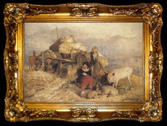 framed  Sir edwin henry landseer,R.A. Sketch for Harvest in the Highlands (mk37), ta009-2